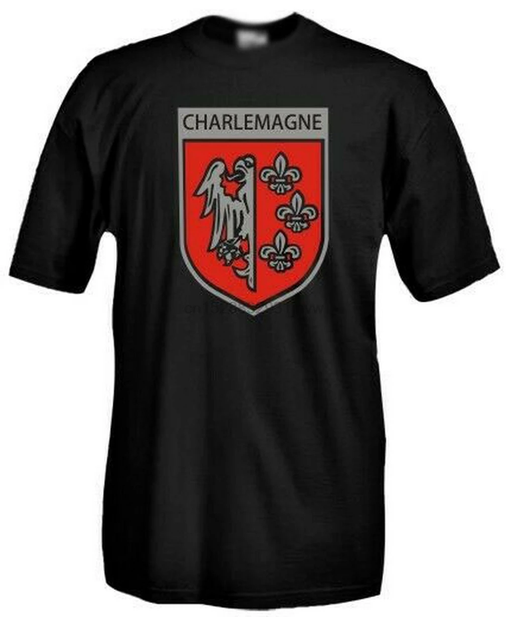 Футболка Военная A123 Waffen Grenadier Division Of The SS Charlemagne Ww2 свободного размера плюс