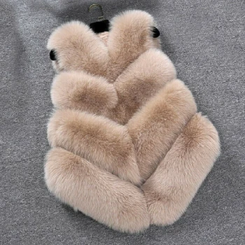 

Keep Warm Faux Fur Daily Long Slim Solid Casual Autumn Winter Windproof Fashion Streetwear Women Waistcoat Sleeveless Outwear