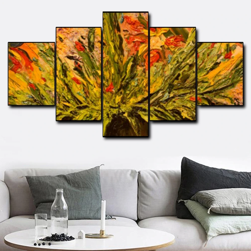 Canvas Art Oil Painting Abstract flowers Art Poster Picture Wall Decor Modern Home Decoration For Living room Office