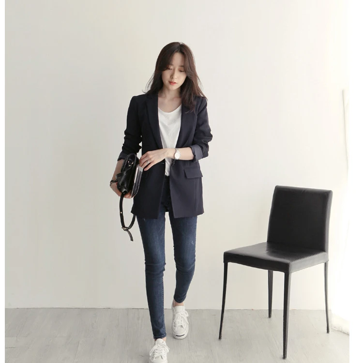 HziriP, Корея, чоерная и шикарный осень-зима стройные OL с длинными рукавами с вышитым застенчивым тонкий женские офисные универсальные Высокое качество, Большие размеры