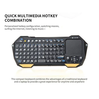 

Mini Wireless Keyboard Bluetooth Keyboard With Touchpad For Smart Phone Projector Tablet PC Game Console 450 Li-Ion Battery