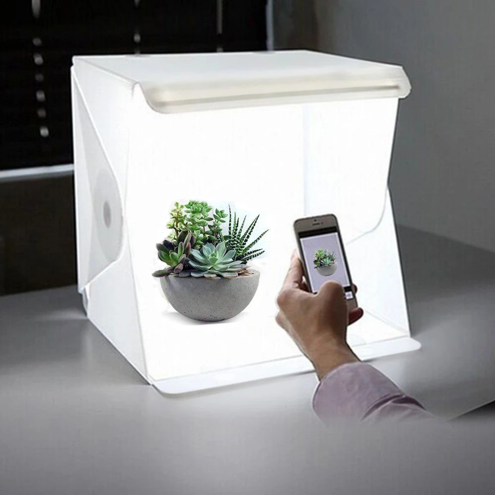 

Wrumava 24cm / 9" mini Folding Lightbox Photography Studio Softbox LED Light Soft Box Camera Photo Background Box Lighting Tent
