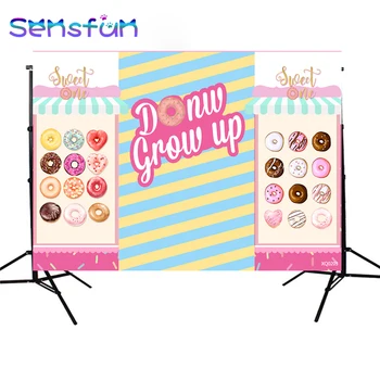 

XQ0203 Donut Store Pink theme Girls Party Backdrops Custom Photography Background Backdrops for photo studio Banner 220x150cm