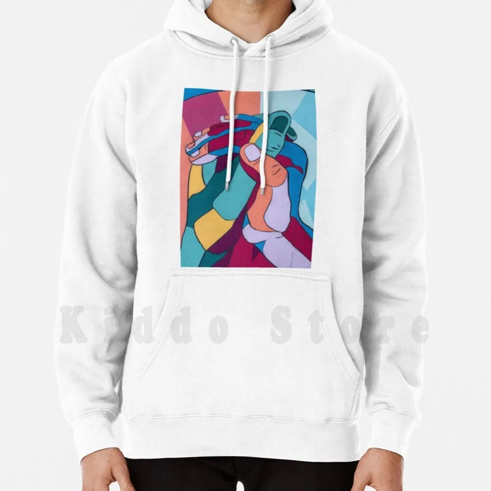

Together hoodies long sleeve Hand Visual Color Graphic Art