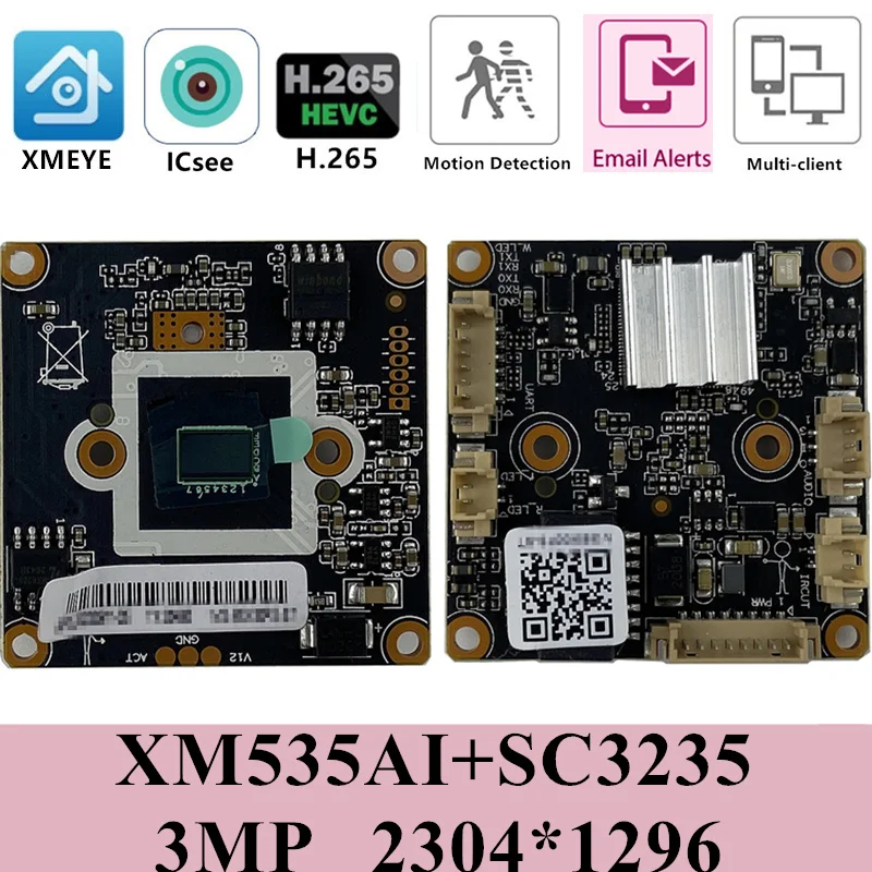 XM535AI + SC3235 3MP H.265 HD IP модуль камеры плата 2304*1296 CMOS 38*38 мм Сеть ONVIF CMS XMEYE RTSP Обнаружение