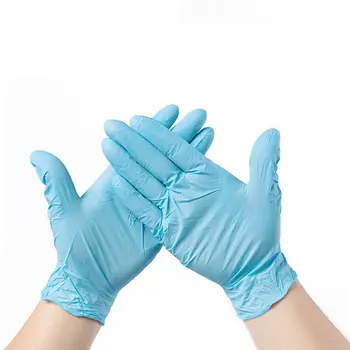 

100Pcs Grade Disposable Blue Nitrile Gloves 9 Inch Inspection Protective Gloves Clean Cut Resistant Gloves Hot