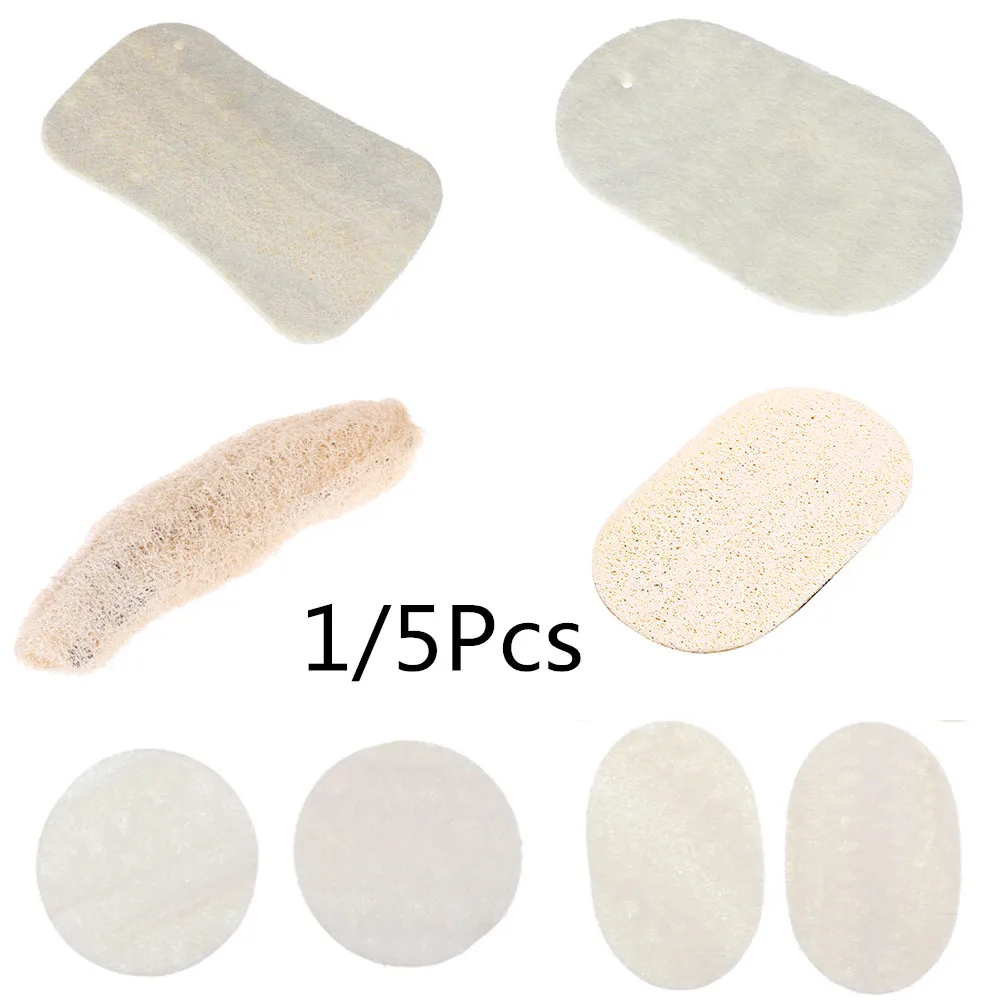

5/1Pcs/lot Loofah Dish Pad Natural Anti-oil Kitchen Loofah Sponge Scrubber Dish Bowl Cleaning Brush