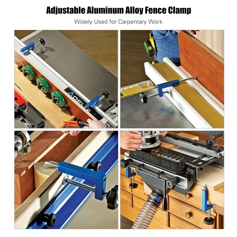 

Hot Universal Adjustable Aluminum Alloy Fence Clamp for Carpenter Woodworking