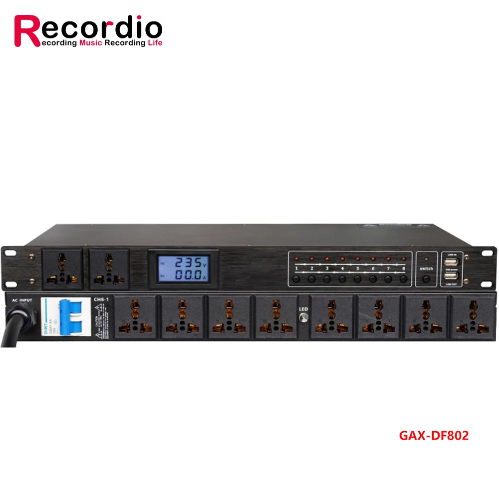 Controlador de Seqüência de Fonte de Alimentação Profissional Multi-função Gax-dv802 10-channel - Image 5