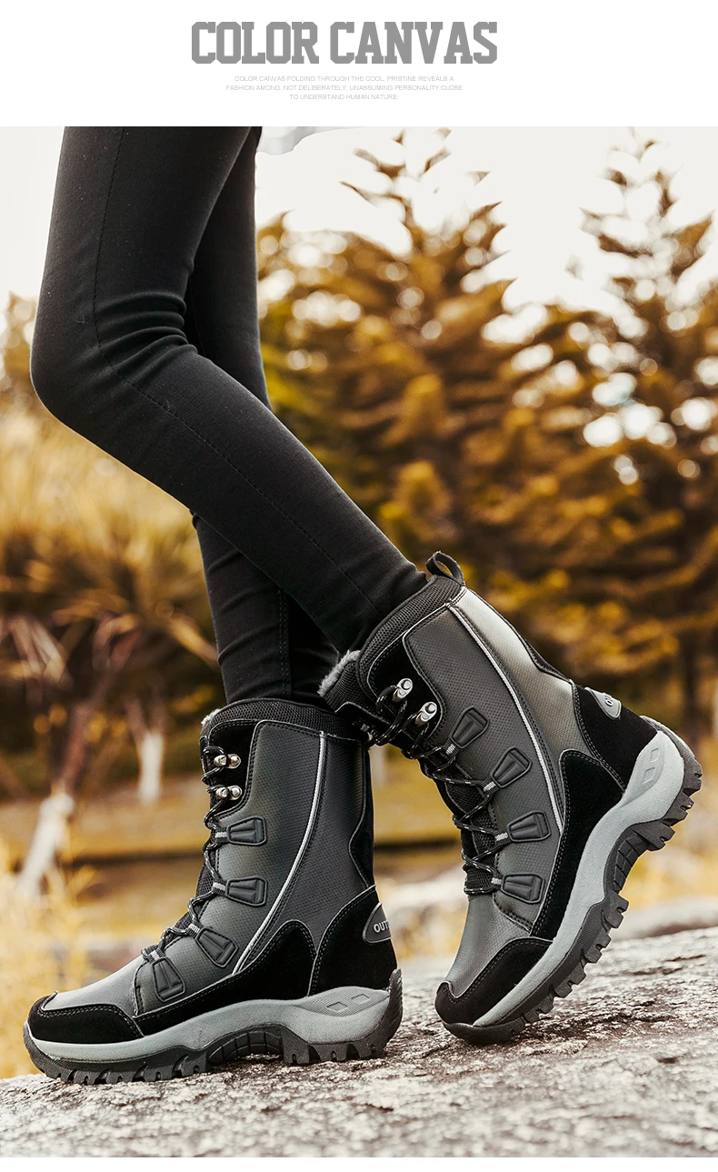 Moipheng/женские ботинки; Лидер продаж; теплые зимние плюшевые водонепроницаемые женские ботинки до середины икры; черные ботинки из искусственной кожи; женские ботинки; botas mujer; большие размеры