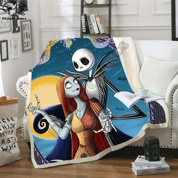 

The Nightmare Before Christmas Jack Skull Sherpa Blanket Plush Velvet Warm Sheet Cartoon Office Nap Blanket JACK-013