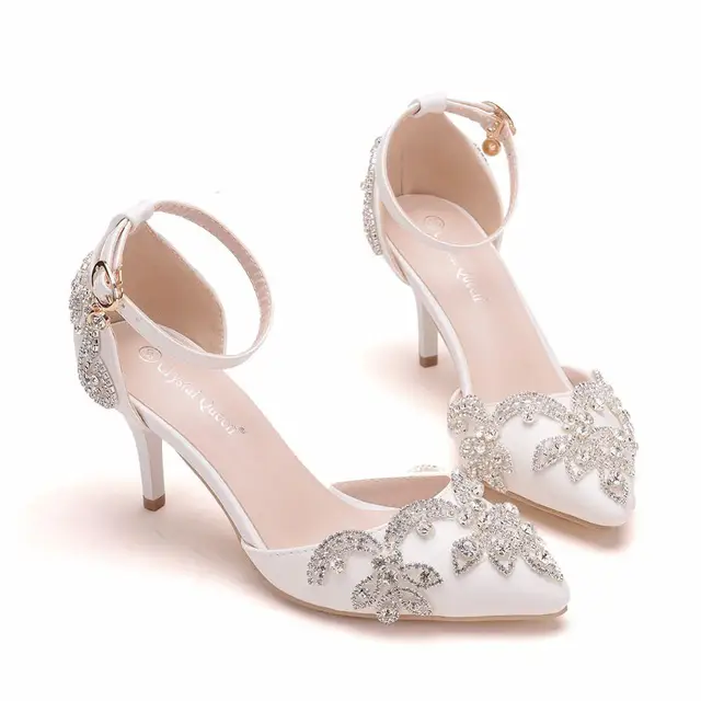white evening sandals