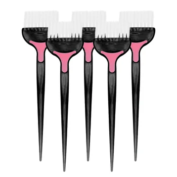 

5PCS Simple Hair Dye Brushes Barbershop Tool Hair Oil Treatment Brushes Single Side Inverted Film Care Brush for Home Shop (Blac
