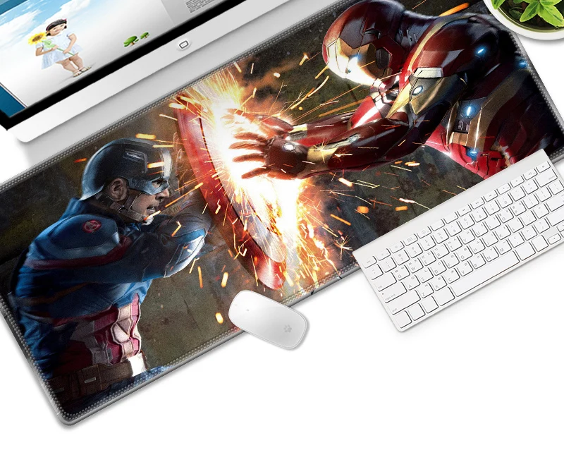 Игровой коврик для мыши размером 40x90 см из фильма «Железный человек», игровой коврик из натурального каучука для геймеров, компьютерный Настольный коврик для CSGO DOTA2, коврик для мыши