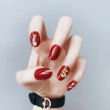 Маникюр готовый продукт онлайн Стиль Знаменитостей INS монета американских долларов Золотая фольга поддельные ногти готовой продукции маникюр патч