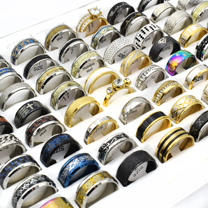 Wholesale 20 Pieces Mix Style Stainless Steel Rings For Men And Women
