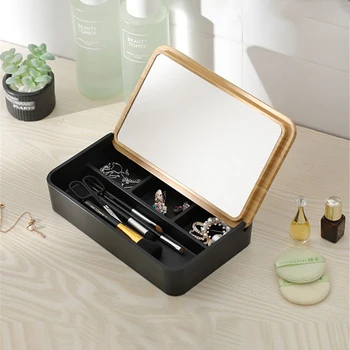 

Wooden Storage Box Lock Jewelry Storage Box Handmade Rectangular Craft Earrings Ring Necklace Makeup Box Gold Natural with Lid