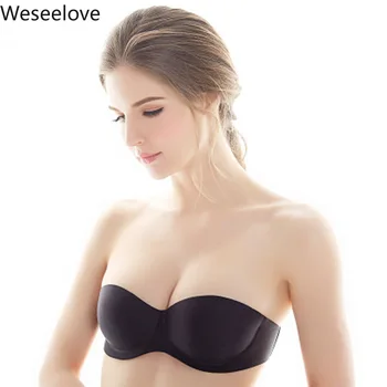 

2020 New Strapless Invisible Bra Sexy Seamless Underwear Bra Without Straps Thin Chest Wedding Gather Anti-Slip Beauty Back E100