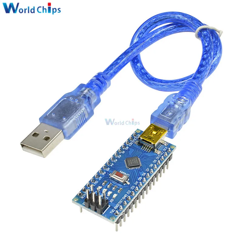 10 шт./лот Mini-USB Nano 3,0 Atmega328P atmega328 контроллер для Arduino CH340 CH340G 5 В 16 м Модуль совета с контакты