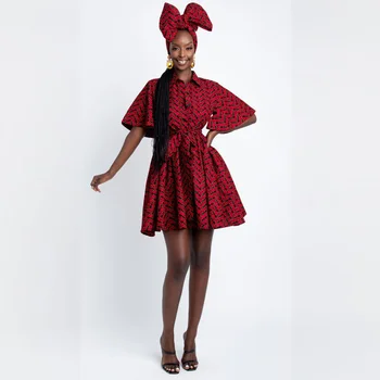 Fegor African Loose Short-Sleeve Dress