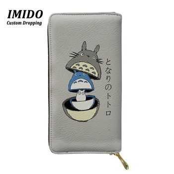 

2019 New Cute Cartoon Totoro Print Long Wallet Women Clutch Girls Coin Purse Case Card Holder Female Carteira Money Bags