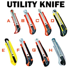 Couteau utilitaire en acier inoxydable de 18mm, pour boîte de coupe papier conception de la lame à changement rapide, Angle pointu avec couteau de Fracture 