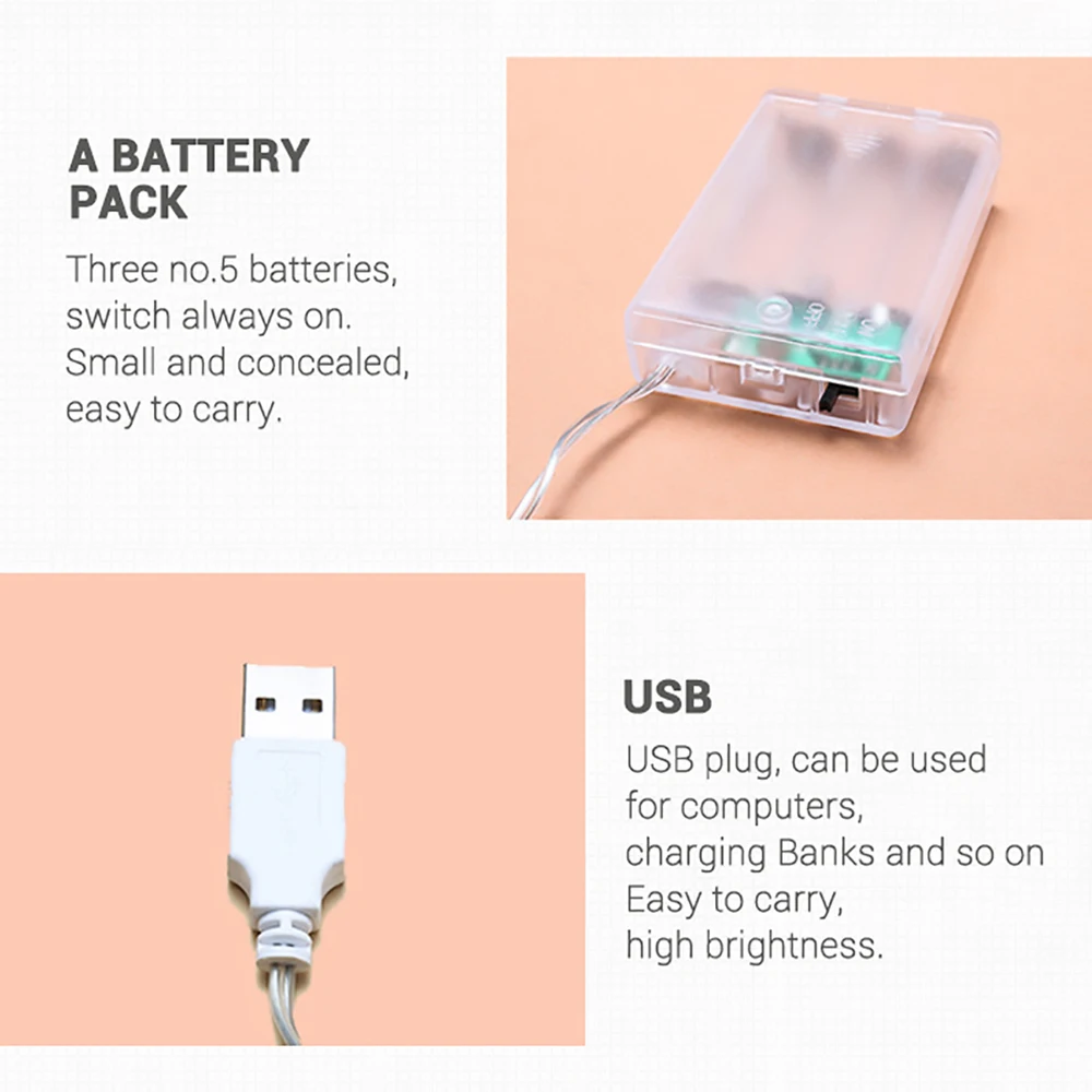 10-20LED Star Light String Twinkle Garlands Battery Powered Christmas Lamp Holiday Party Wedding Decorative Fairy Lights 9