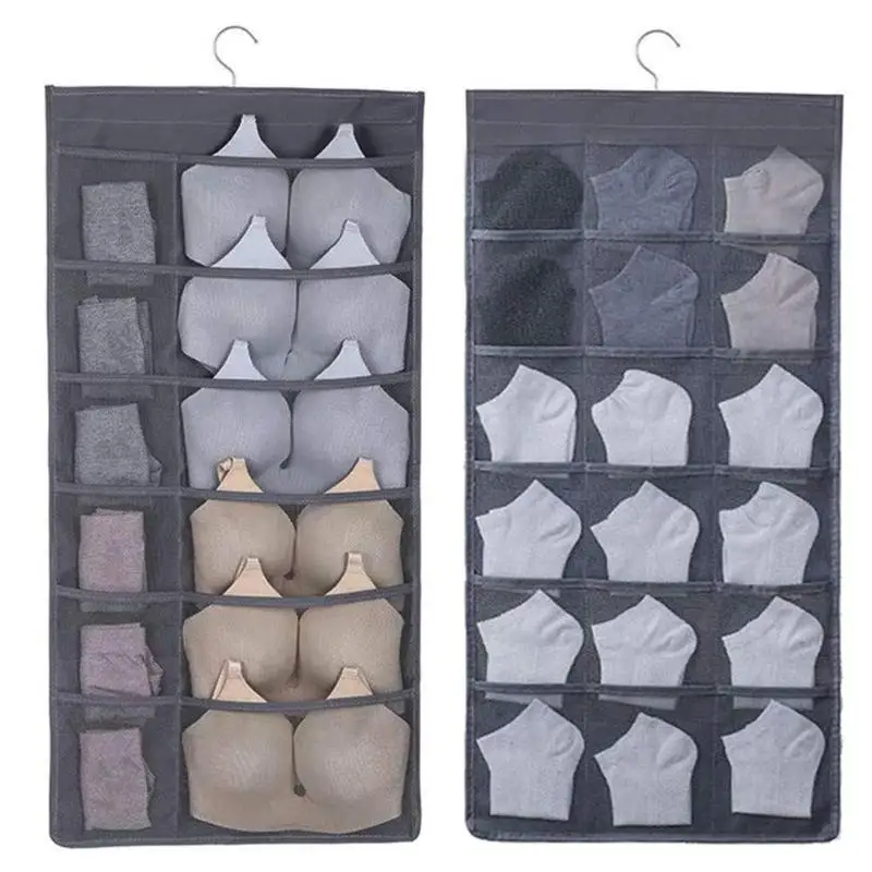 

Multifunction Folding Clothing Storage Bag Clear Hanging Bag Socks Bra Underwear Rack Hanger Storage Bags Organizer For Wardrobe