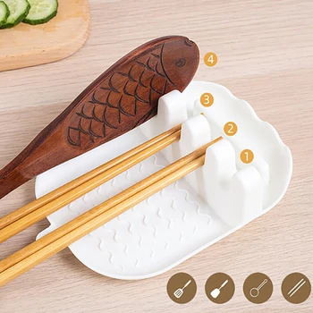 

Round Spoon Holder for Kitchen Fork Spatula Chopsticks Holder Organizer Plastic Spoon Rest Cookware Shelf Kitchen Utensils
