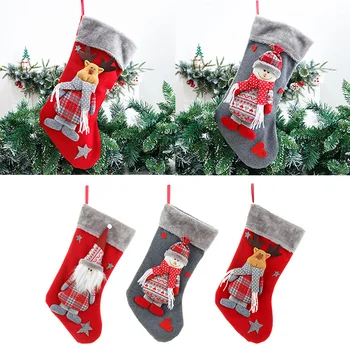 

Christmas Stockings Plush Faux Fur Cuff Socks Gift Bag Xmas Holiday Party Decor
