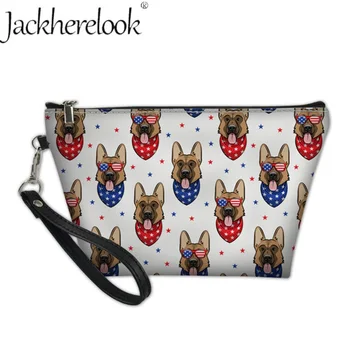 

Jackherelook Lovely German Shepherd Stripe Women Travel Makeup Bag Mini Organizer Cosmetic Pouch Pet Dog Toiletry Necesser Case