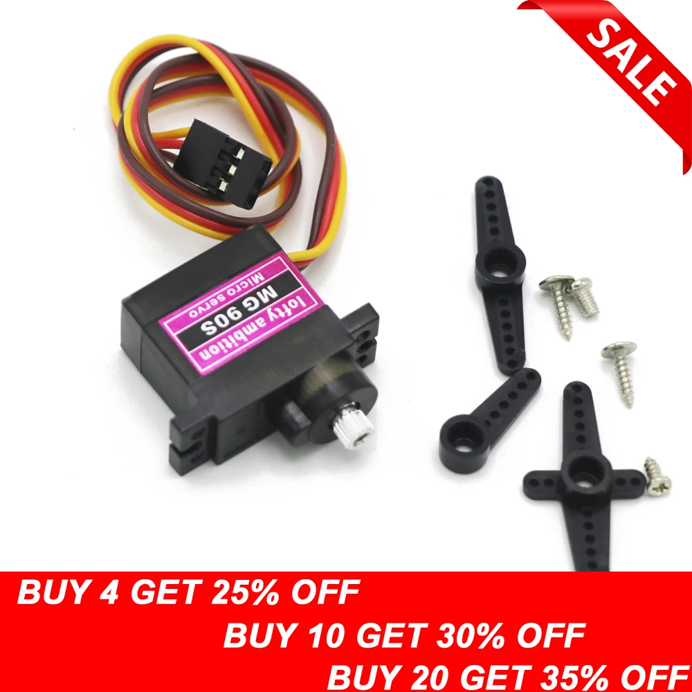 1pcs lofty ambition MG90S 9g Metal Gear Upgraded SG90 Digital Micro Servos for Smart Vehicle Helicopter Boart Car | Электроника