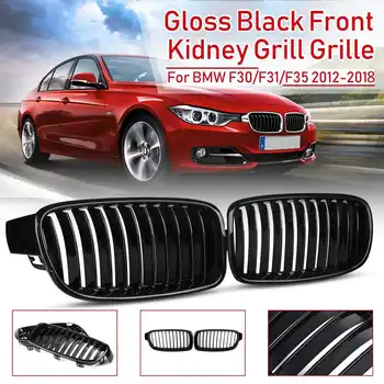 

1Pair Car Front Kidney Grilles For BMW F30 F31 F35 320i 328i 330i 2012 2013 2014 2015 2016 2017 2018 Gloss Black Front Grille