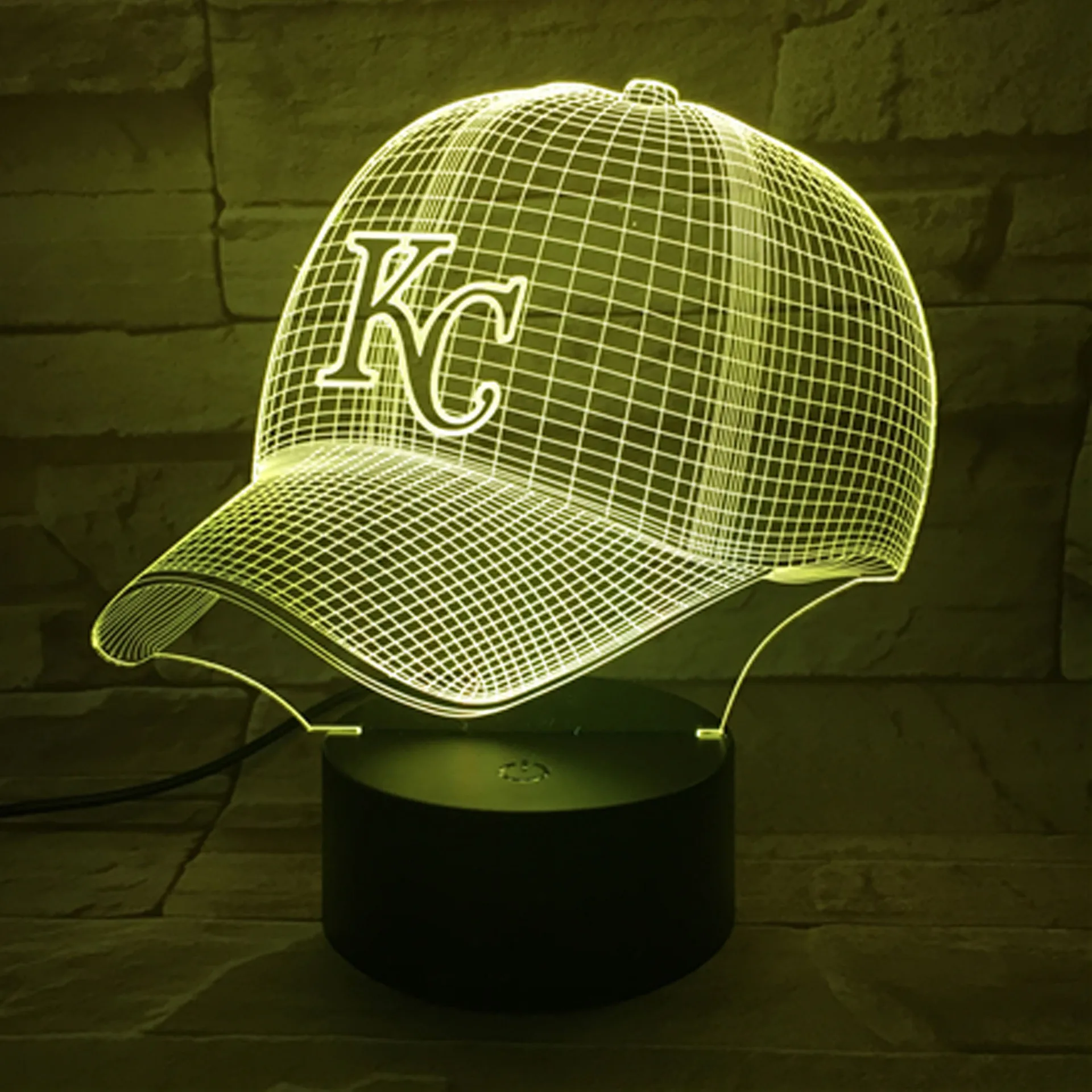 Kansas City Chief бейсболка красочный пульт дистанционного управления Сенсорный 3D Визуальный светильник