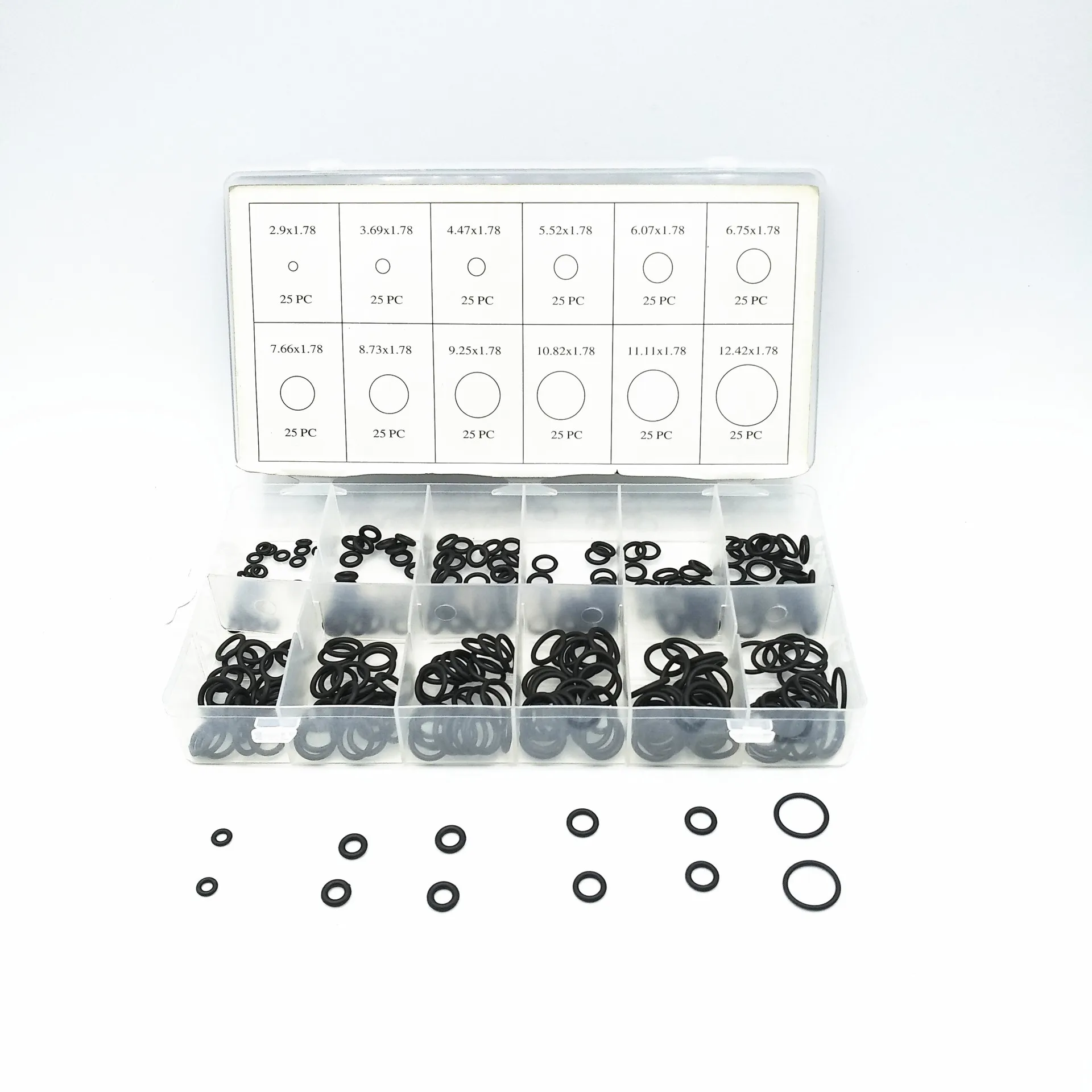 300PCS small O-ring gasket repair box Japanese standard fluorinated silicone rubber high temperature resistant seal | Обустройство