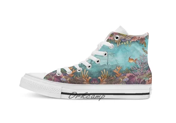 

Submerged Custom Casual High Top lace-up Canvas shoes sneakers Drop shipping