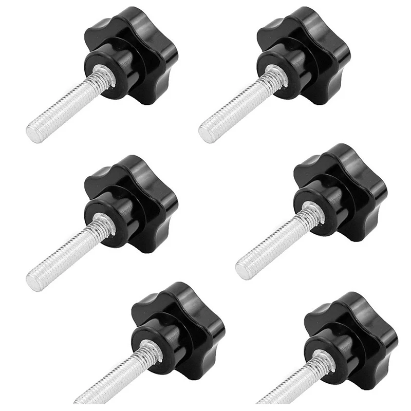 

Promotion! 6 Pcs M8 x 40mm Thread Replacement Star Hand Knob Tightening Screw Black