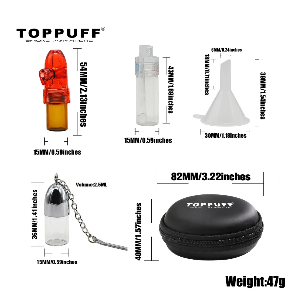 Набор Snuff стеклянный Sniffer Snorter дозатор + стеклянная бутылка для таблеток