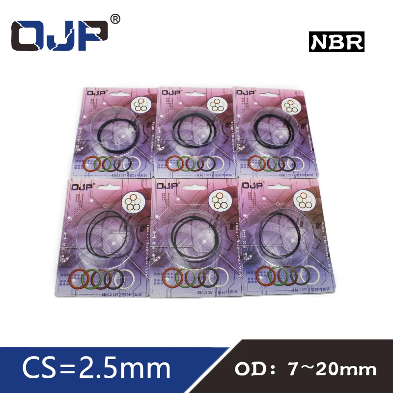 

O-ring Waterproof NBR seal O ring Boxed nitrile rubber Gask thickness CS 2.5mm OD7/8/9/10/11/12/13/14/15/16/17/18/19/20mm