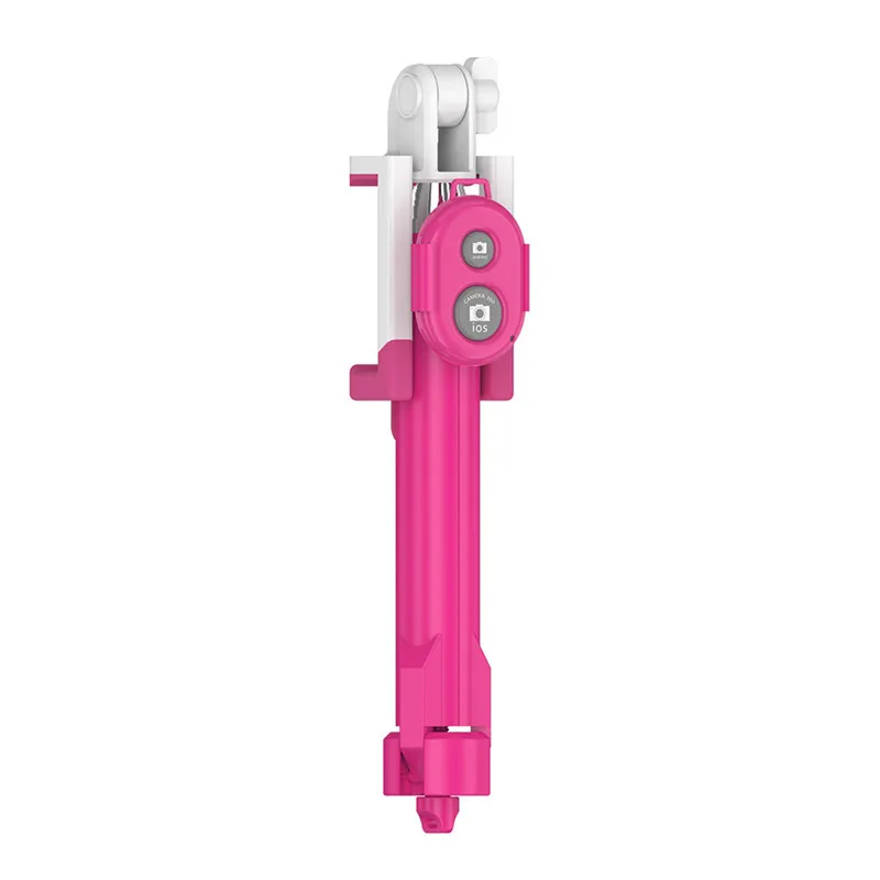 Pink 3 в 1 Беспроводная Bluetooth селфи-палка мини выдвижной селфи-штатив с пультом дистанционного управления HSJ-19 - Цвет: Pink
