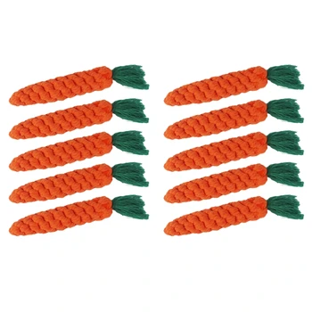 

10Pcs Puppy Chewing Toy Carrot Cotton Pet Rope Chewing Toy Pet Teeth Cleaning Chewing Bite Rope