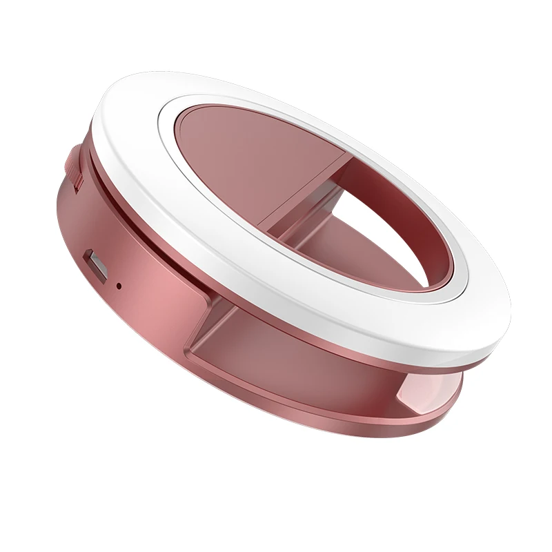 rose gold Лампа для макияжа, селфи, заполняющий светильник, Автоспуск для мобильного телефона, лампа для красоты, живой светильник, кольцевой светильник, перезаряжаемый, подарок для девочки - Цвет: rose gold