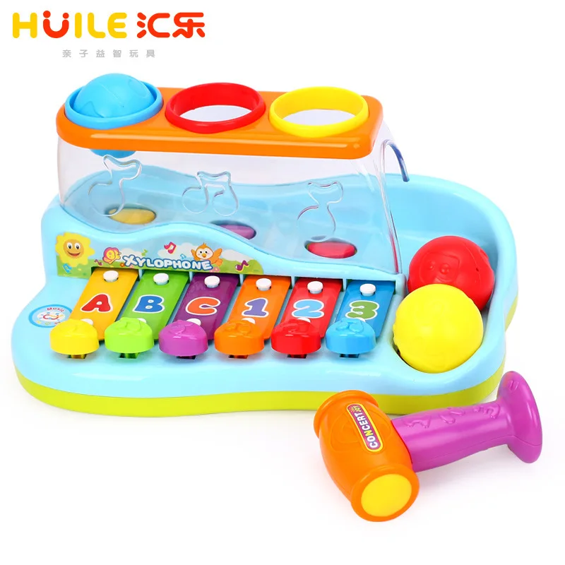 Huile toys 856, детские игрушки с ксилофоном, детские игрушки на пианино, Детские музыкальные игрушки на восемь месяцев