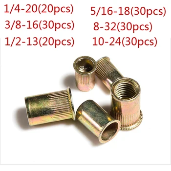 

8-32 10-24 3/8-16 1/2-13 5/16-18 1/4-20 Rivet Nut Metric Rivnut Thread Flat Head Insert Rivetnut Nutsert Zinc Plated Steel