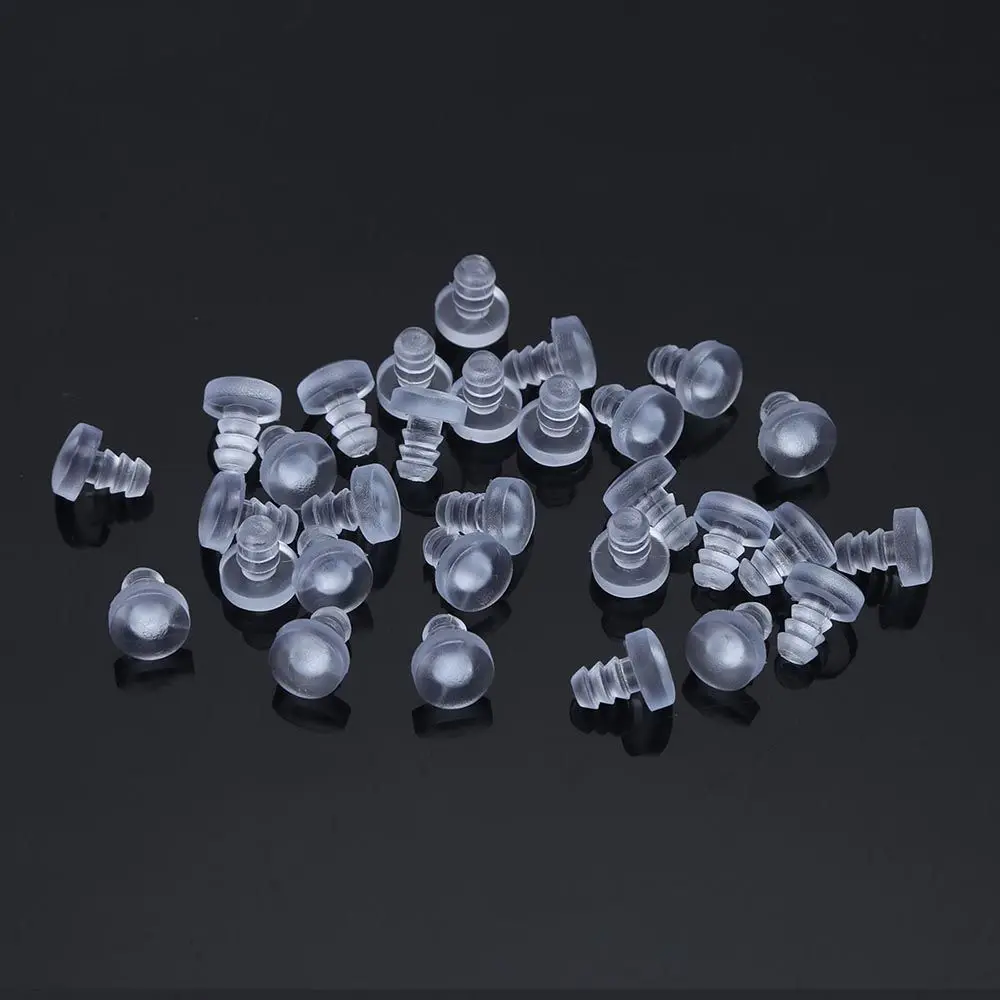 20Pcs Transparent Rubber Stem Bumpers Anti Collision Hole Plugs Foot Pad Fasteners Screws Door Bumper Furniture Accessories Silicone Rubber Plugs Rubber Caps Silicone Rubber Caps