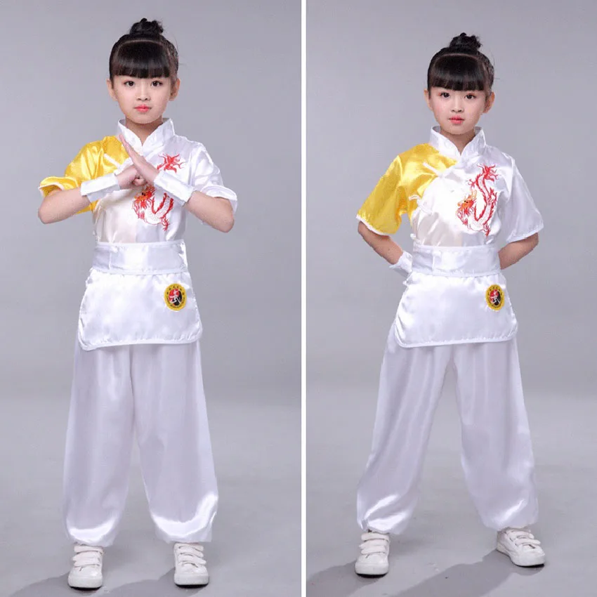 Детская Китайская традиционная форма для кунгфу Hanfu новогодний костюм тхэквондо