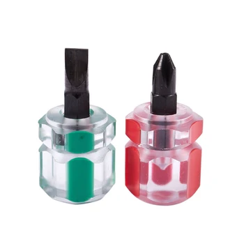 

2 pcs Flat Phillips Screwdriver Mini Screw Driver Short Small Split Repair Tools Kit Set Green+Red