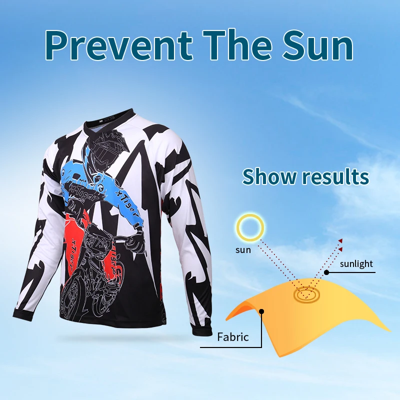 X-Tiger Long Sleeve Downhill Jerseys Shirt Motocross Racing Sports Wear Polyester Cycling Jerseys Mountain Bike DH Shirt