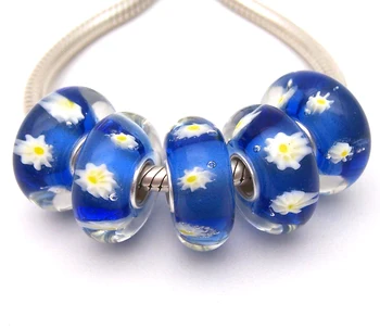 

JGWGT 1117 5X 100% Authenticity S925 Sterling Silver Beads Murano Glass beads Fit European Charms Bracelet diy jewelry Lampwork