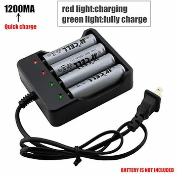 

US Plug For 18650 Li-ion Rechargeable Battery 4-Slot Smart Battery Charger With LED indicator